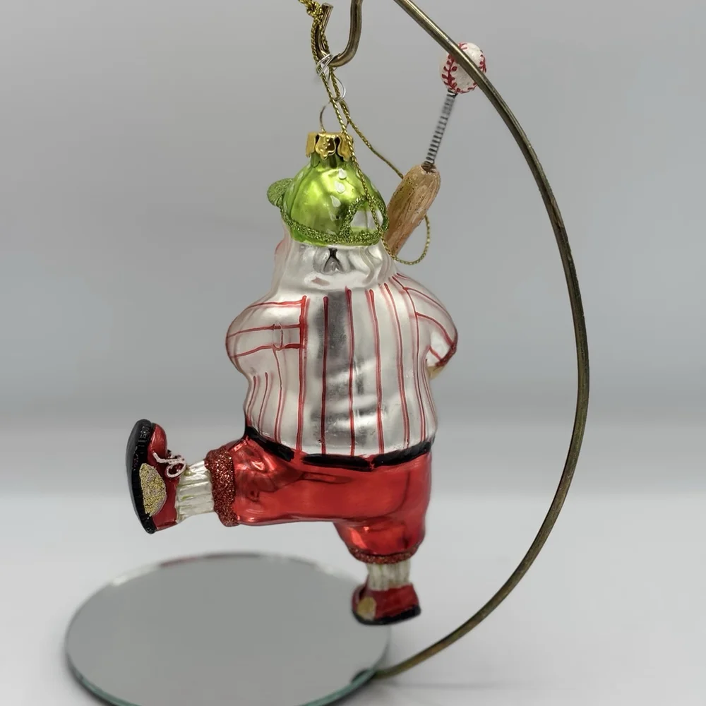 NY Yankees MLB Christmas Ornament Lot 5 Glass Santa Bear Jersey Baseball Decor